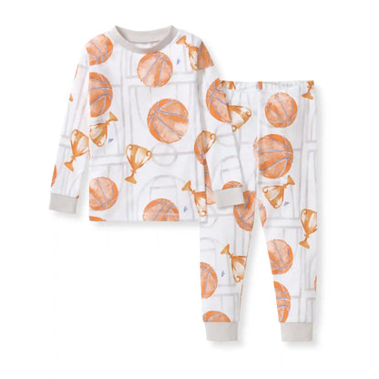 Basketball Court Organic Cotton Two-Piece Pajamas
