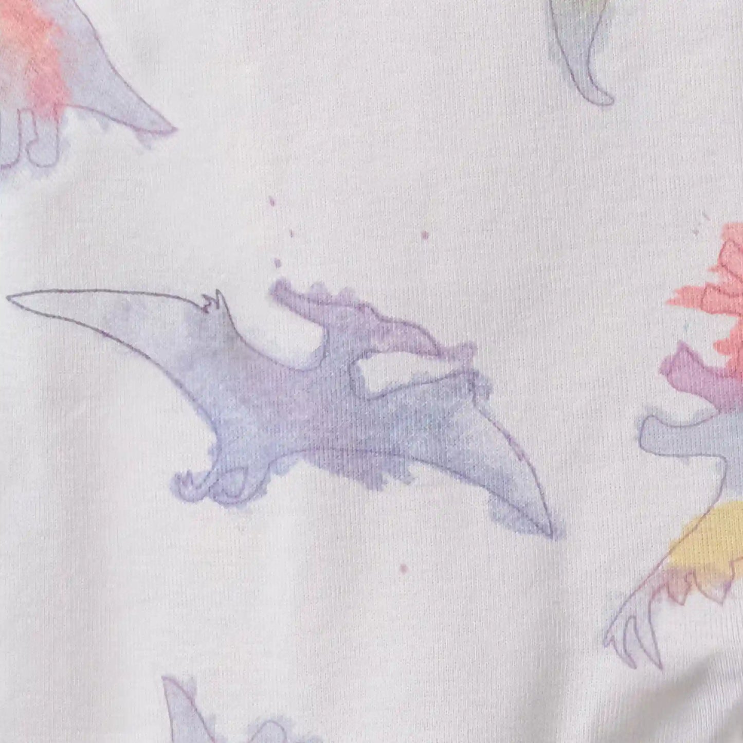 Watercolor Dinos Organic Baby Sleeper Romper - Sweet Pea