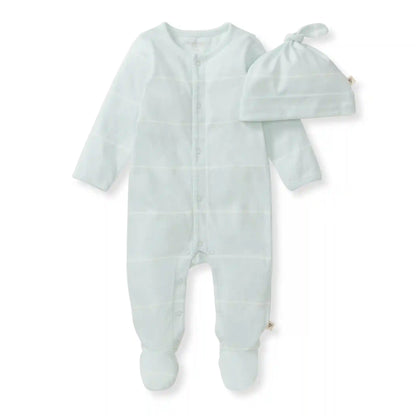 Baby Boy Blue Stripe Jumpsuit & Hat Set