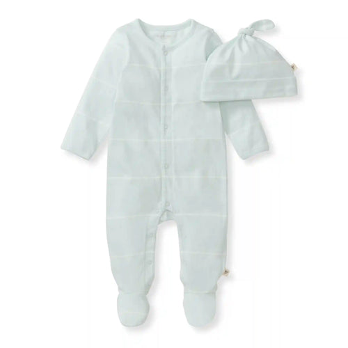 Baby Boy Blue Stripe Jumpsuit & Hat Set
