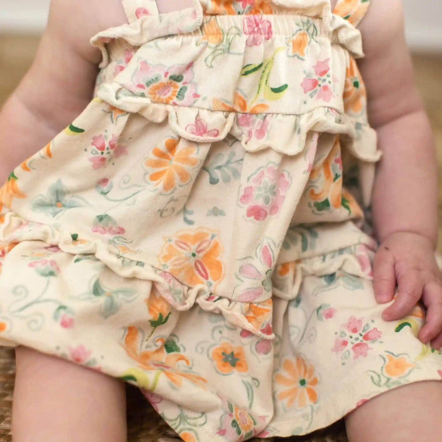 Mediterranean Floral Organic Dress