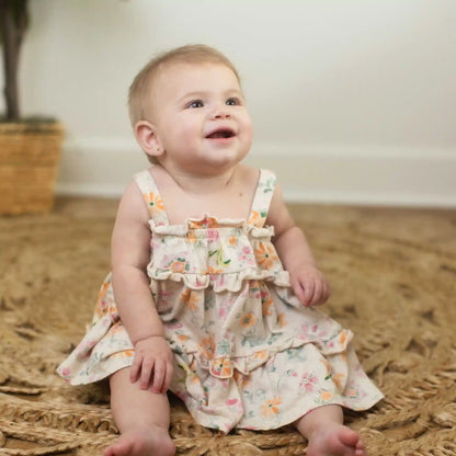Mediterranean Floral Organic Dress