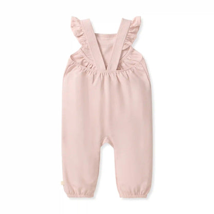 Organic Baby Girl Curved Yoke Jumpsuit