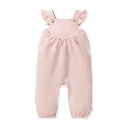 Organic Baby Girl Curved Yoke Jumpsuit