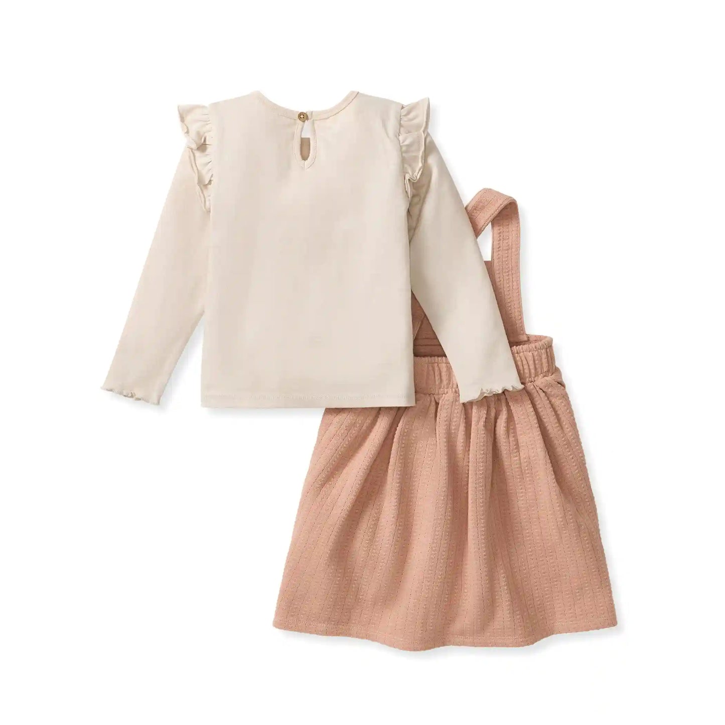 Dotted Rib Pink Dress & Shirt Set