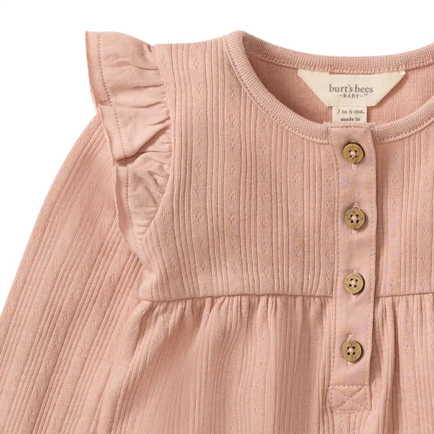 Ribbed Pointelle Baby Girl Jumpsuit