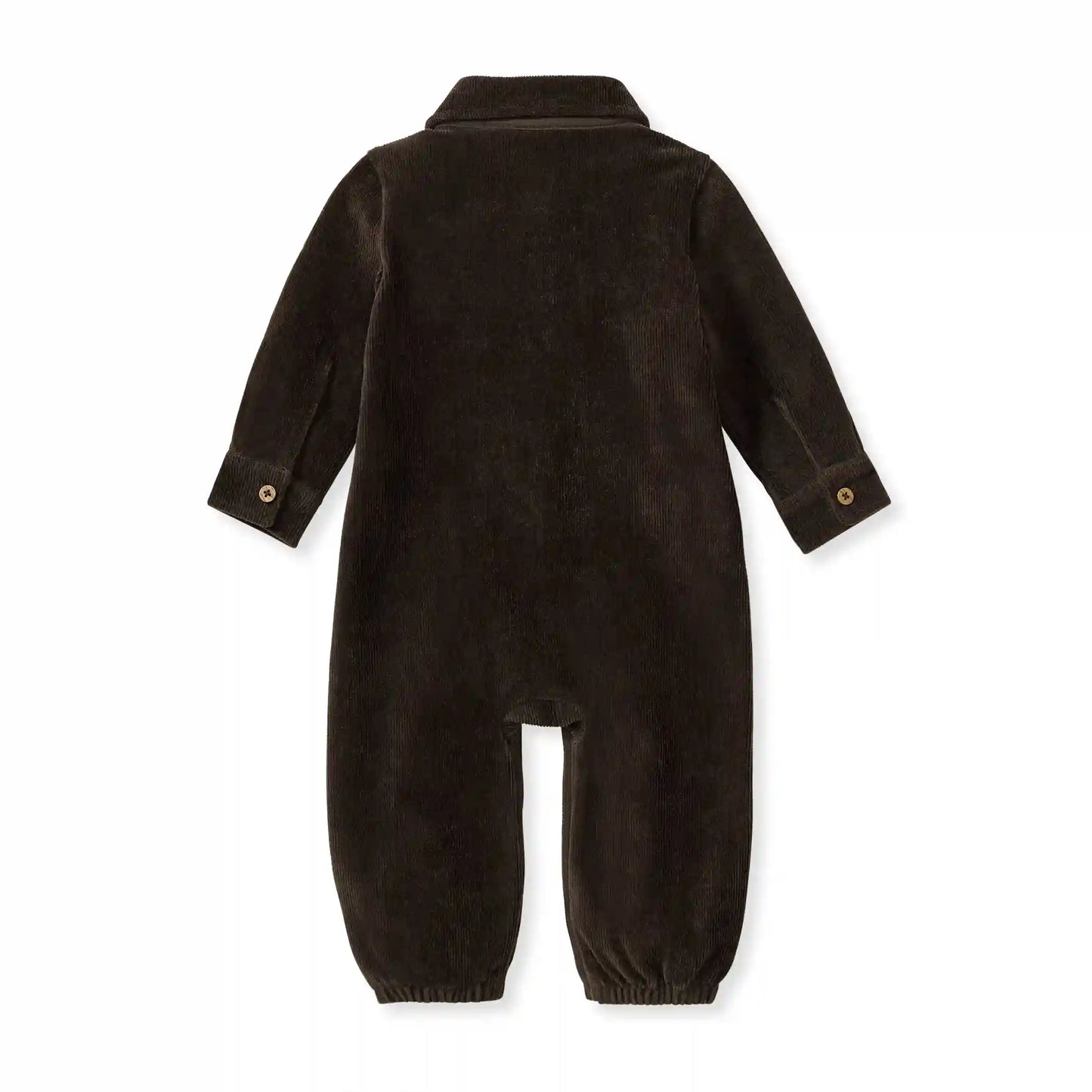 Knit Corduroy Organic Baby Boy Jumpsuit - Shadow
