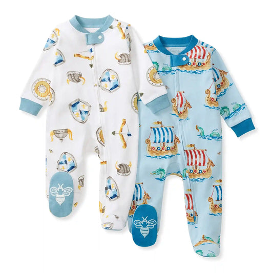 Nordic Hero & Viking Ships Organic Cotton Sleep & Play 2 Pack