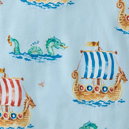 Nordic Hero & Viking Ships Organic Cotton Two-Piece Pajamas 2 Pack