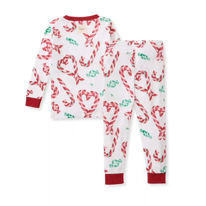Candy Cane Love Organic Cotton Two-Piece Pajamas