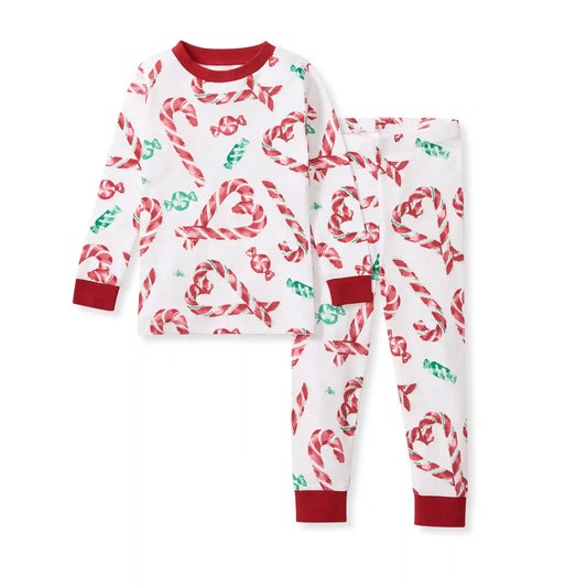 Candy Cane Love Organic Cotton Two-Piece Pajamas