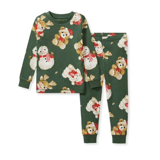 Cuddly Christmas Organic Cotton Two-Piece Pajamas