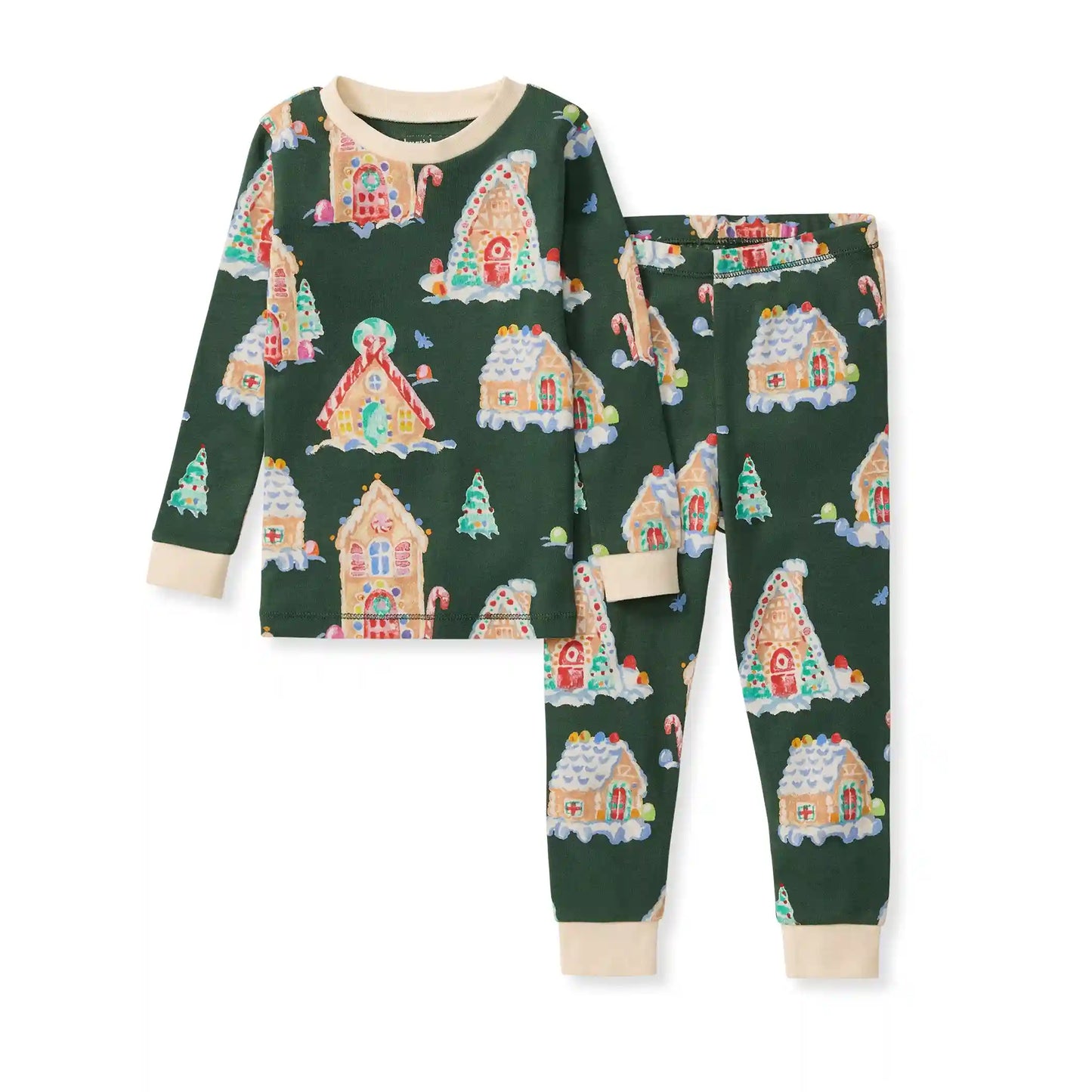Gingerbread Houses Family Matching Organic Cotton Two-Piece Pajamas
