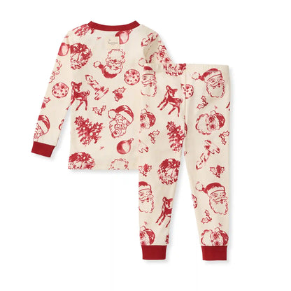 Nostalgic Christmas Family Matching Organic Cotton Two-Piece Pajamas