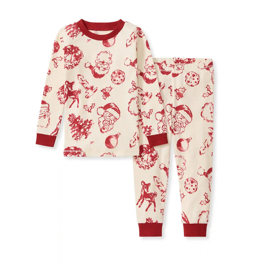 Nostalgic Christmas Family Matching Organic Cotton Two-Piece Pajamas