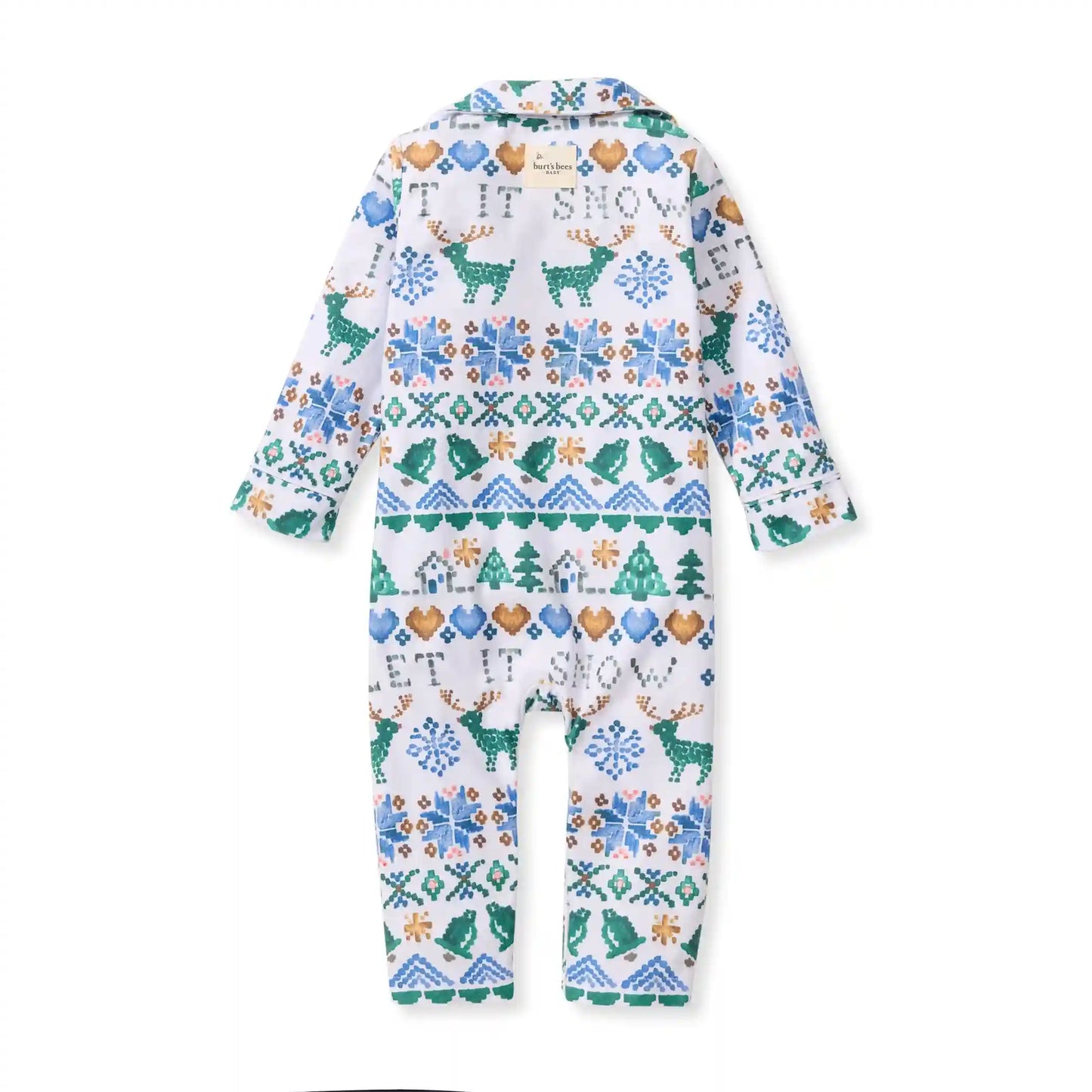 Let It Snow Flannel Family Matching Pajama Baby Jumpsuit