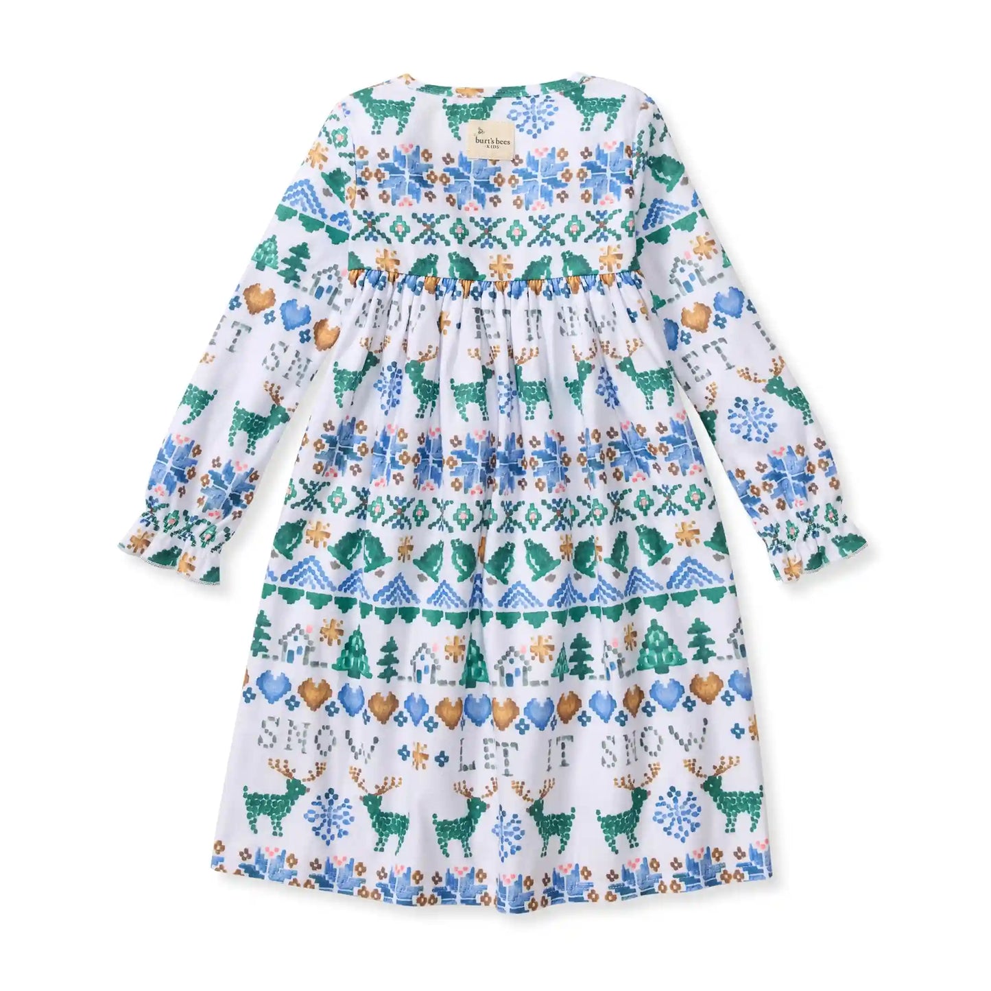 Let It Snow Flannel Family Matching Kids Nightgown