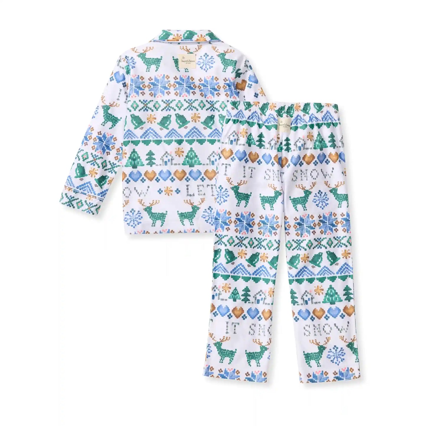 Let It Snow Flannel Family Matching Kids Pajama Set
