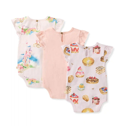 3-Pack Pastry Shop & Pretty Princess Baby Girl Bodysuits