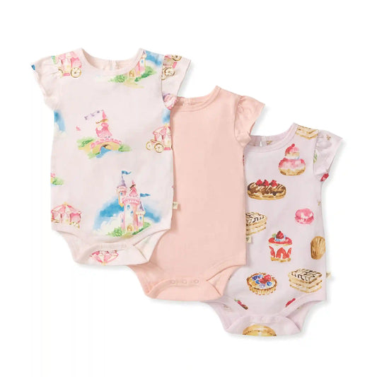 3-Pack Pastry Shop & Pretty Princess Baby Girl Bodysuits