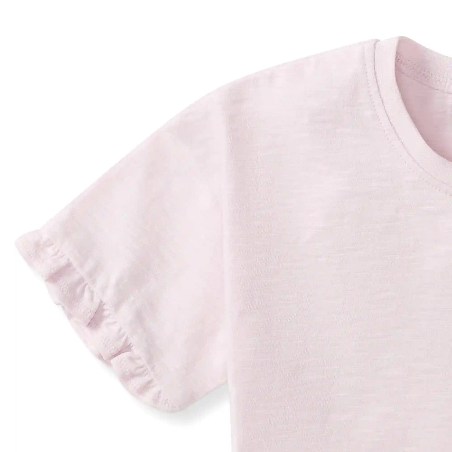 Drop Shoulder Ruffle T-Shirt