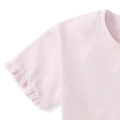 Drop Shoulder Ruffle T-Shirt
