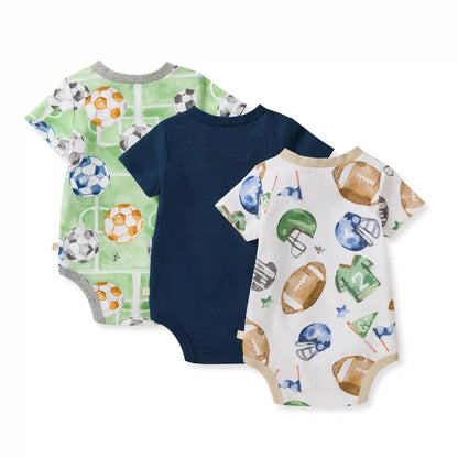 3-Pack Field Goal & Soccer Field Baby Boy Bodysuits