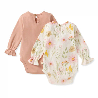 Wild Floral Organic Cotton Bodysuits 2 Pack