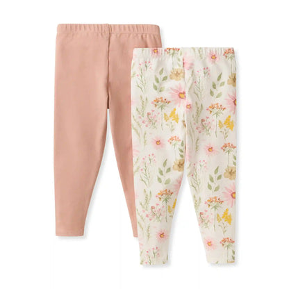 Wild Floral Organic Girl Leggings 2 Pack