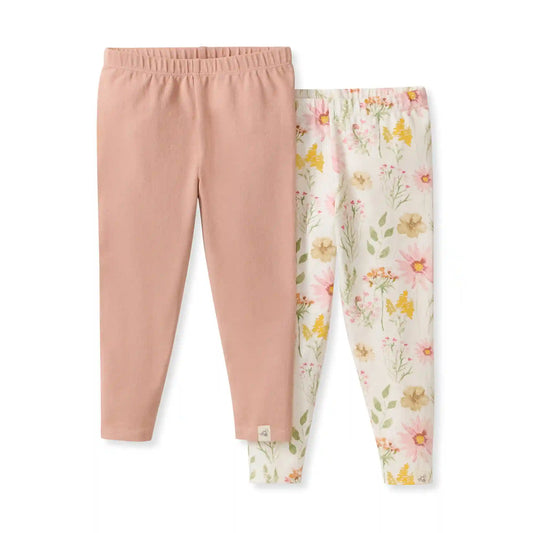 Wild Floral Organic Girl Leggings 2 Pack