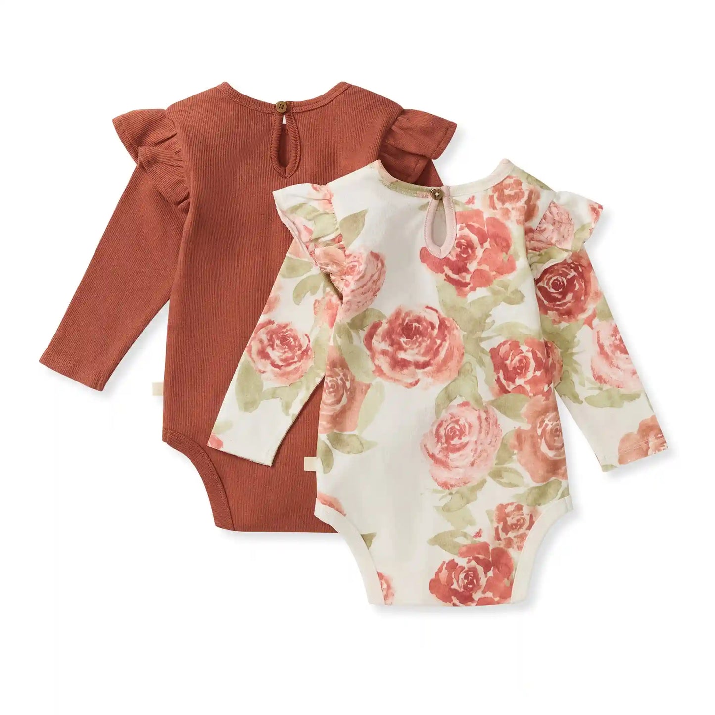 Autumn Rose Baby Girl Bodysuits 2 Pack