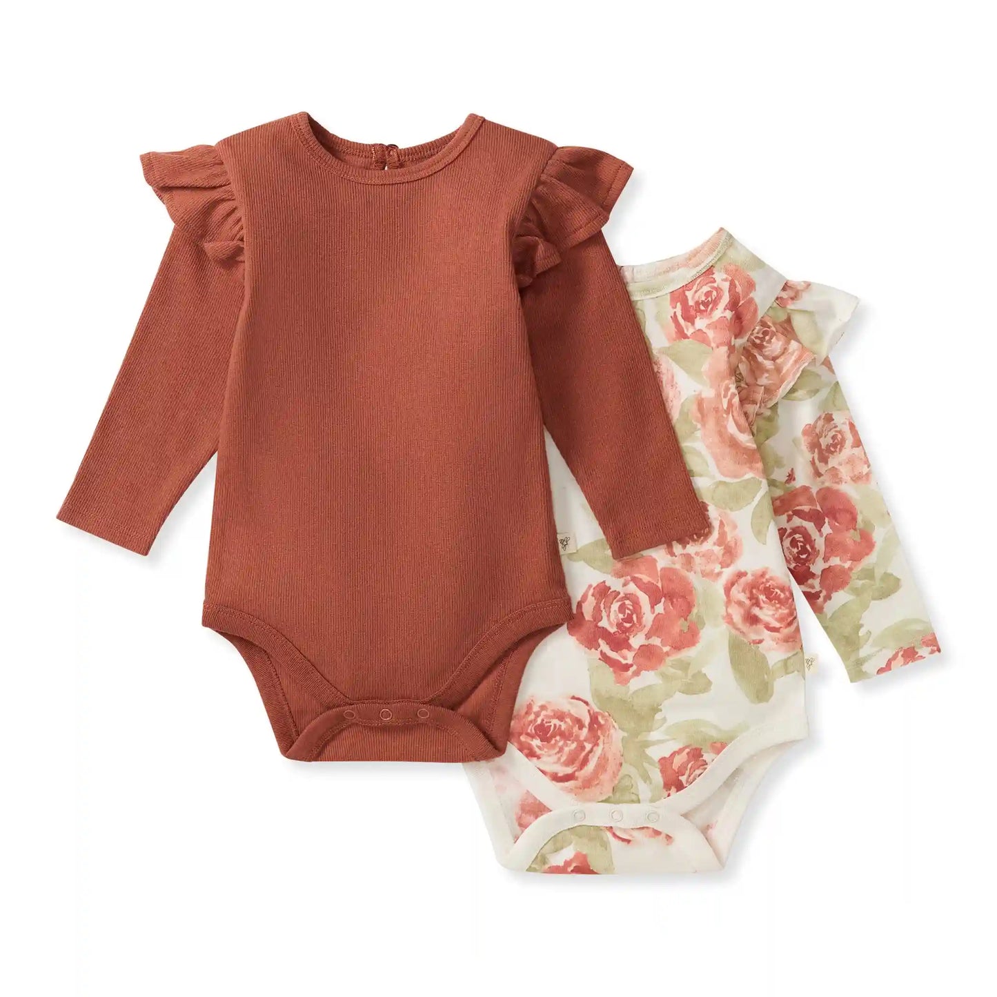 Autumn Rose Baby Girl Bodysuits 2 Pack