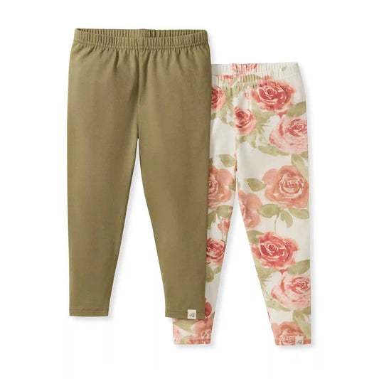 Autumn Rose Organic Girl Leggings 2 Pack