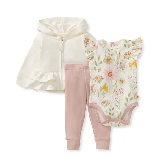 Wild Floral Jacket, Bodysuit & Pant 3 Piece Set