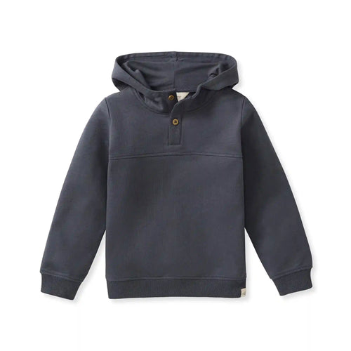 Button Placket Organic Cotton Hoodie