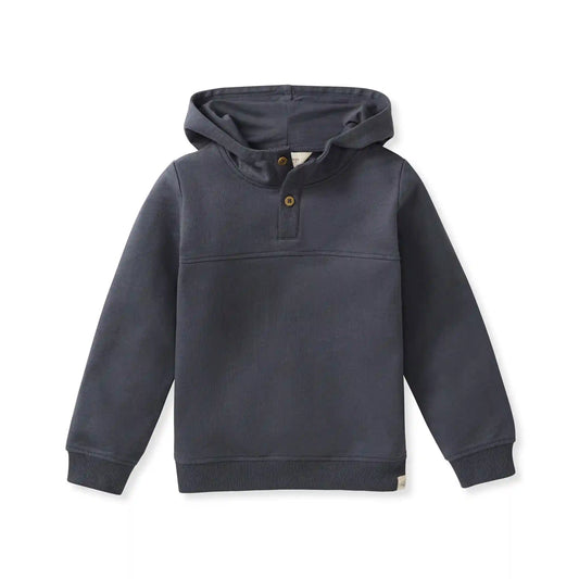 Button Placket Organic Cotton Hoodie