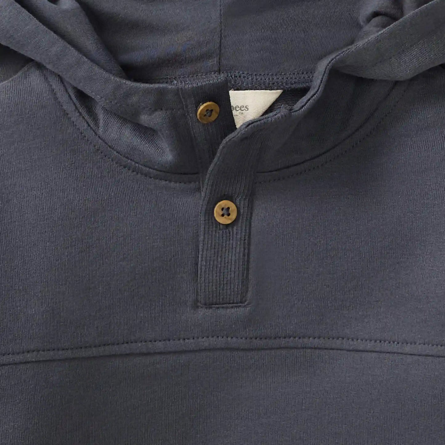 Button Placket Organic Cotton Hoodie