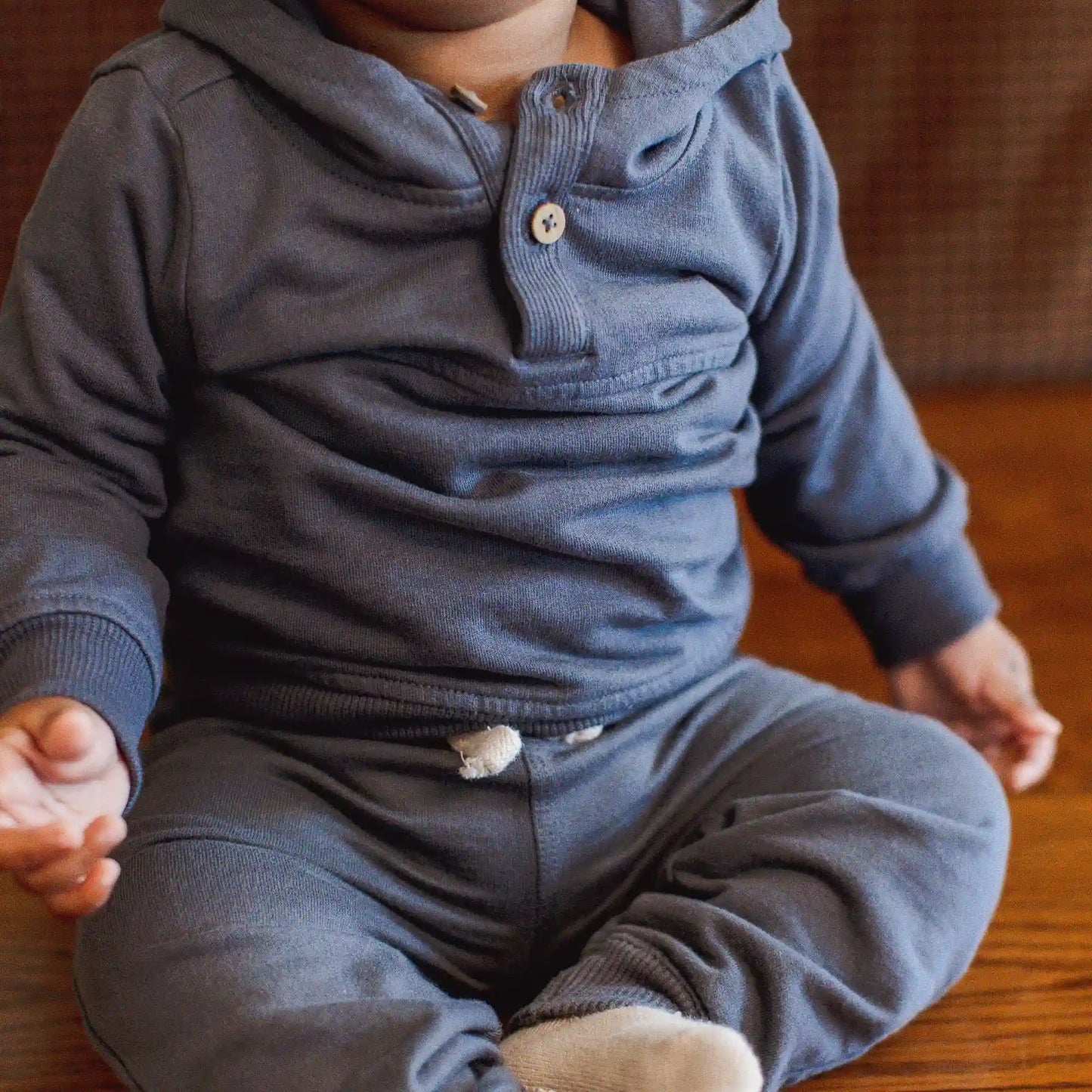 Button Placket Organic Cotton Hoodie