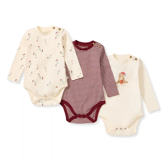 3 Pack My First Christmas Bodysuits