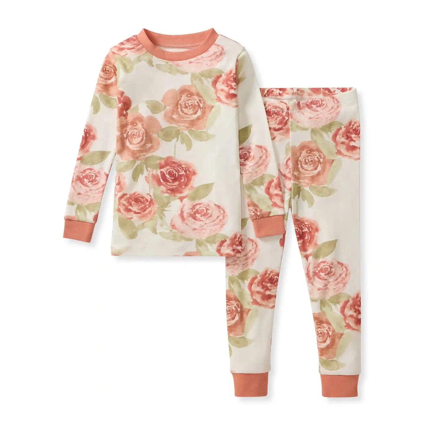 Autumn Rose Garden Organic Cotton Two-Piece Pajamas