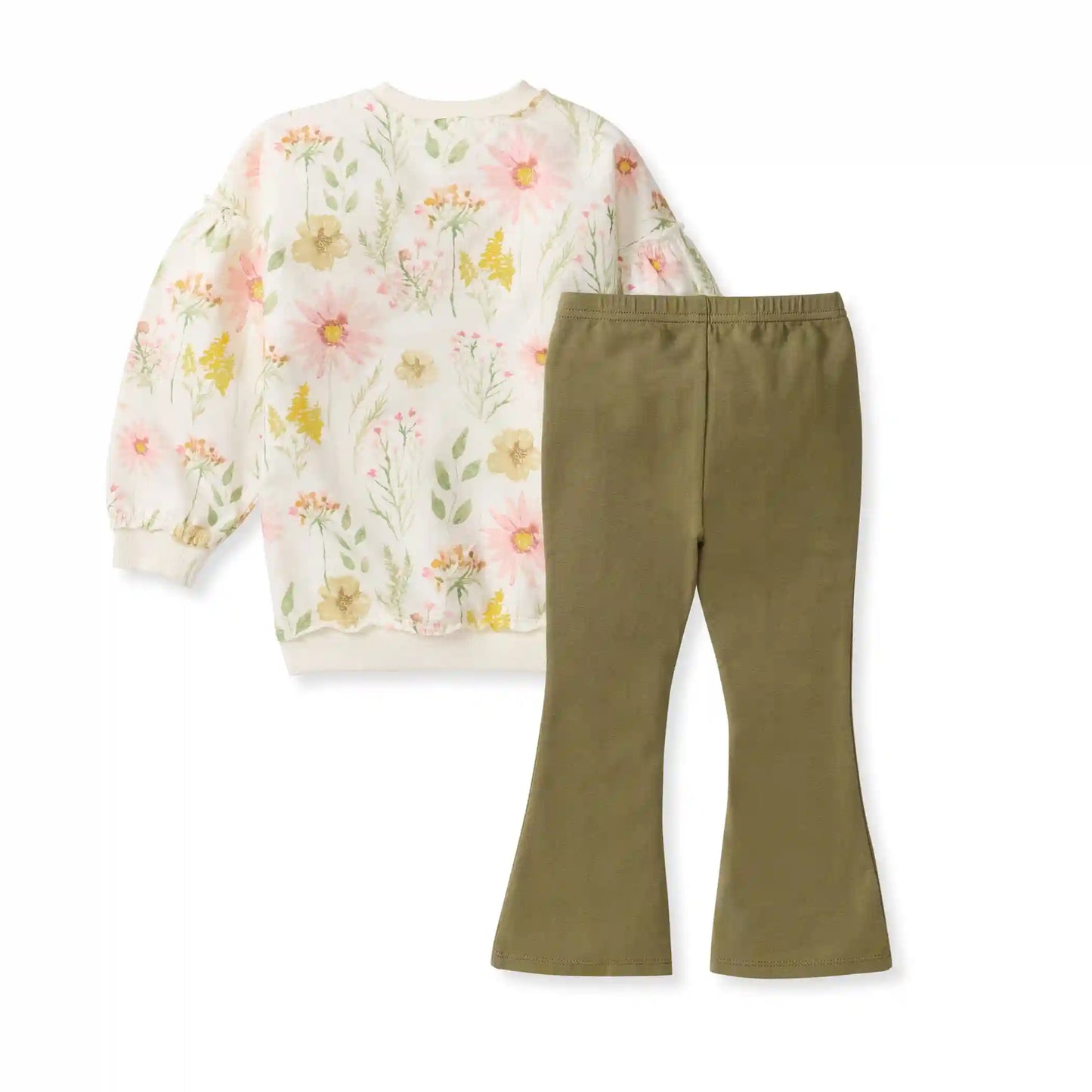 Wild Floral Organic Girl Sweatshirt Set
