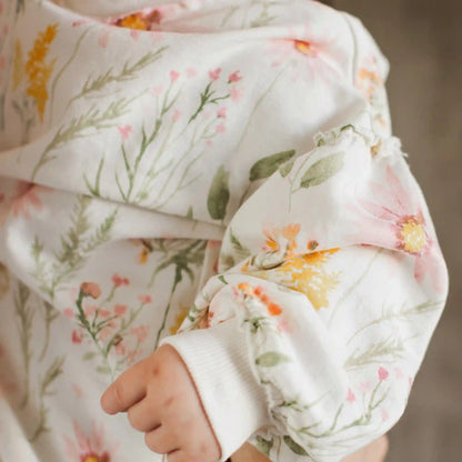 Wild Floral Organic Girl Sweatshirt Set