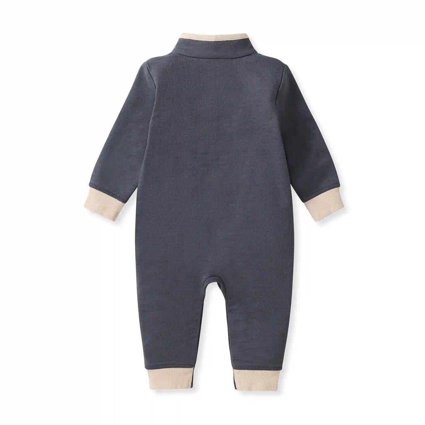 Quarter-Zip Baby Jumpsuit