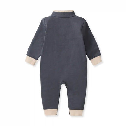 Quarter-Zip Baby Jumpsuit