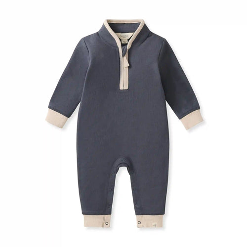 Quarter-Zip Baby Jumpsuit