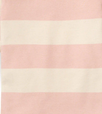 Rugby Stripe Organic Cotton Sleep & Play - Pink Sand