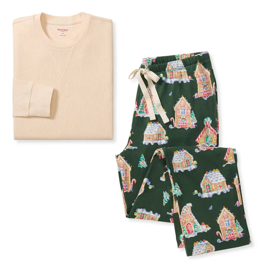 Gingerbread Houses Family Matching Organic Cotton Men's PJ Set