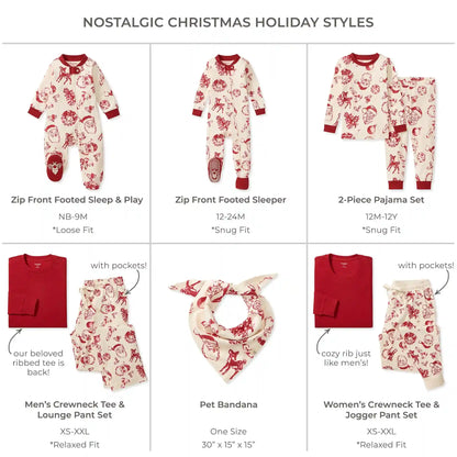 Nostalgic Christmas Family Matching Organic Cotton Sleep & Play