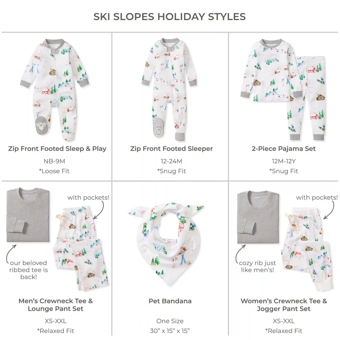 Ski Slopes Family Matching Organic Cotton Men's PJ Set
