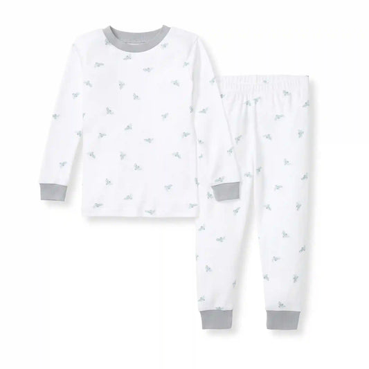 Golden Bee Organic Cotton Two-Piece Pajamas - Quarry
